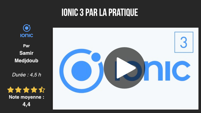 formation développement ionic 3