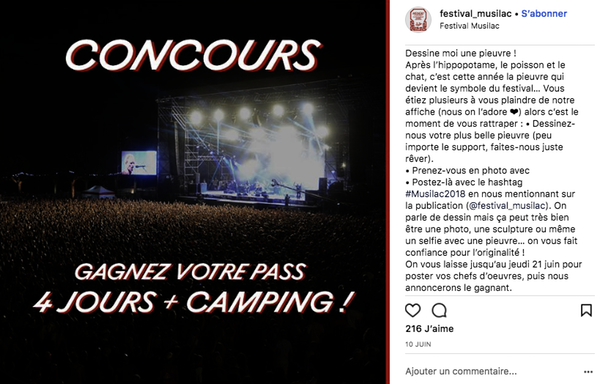 Concours interpeller Instagram