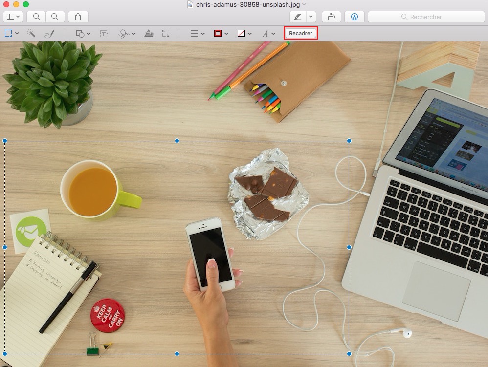 rogner une image sur mac