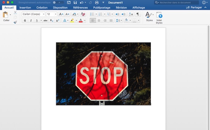 rogner une image sur word