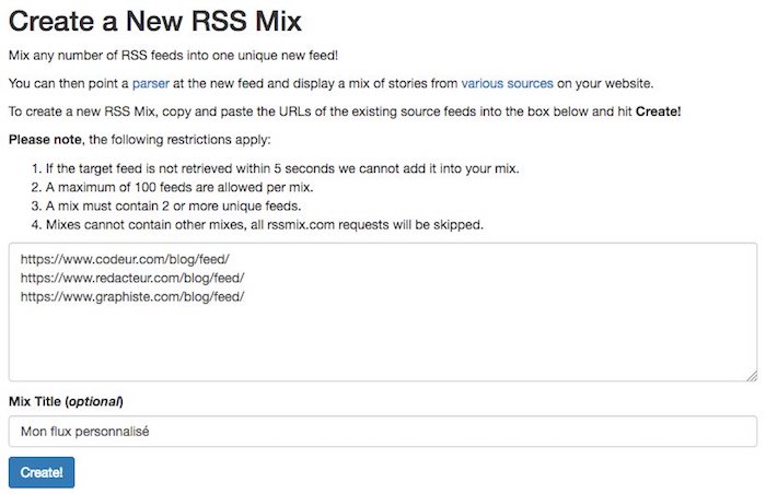 fusionner des flux rss avec rssmix