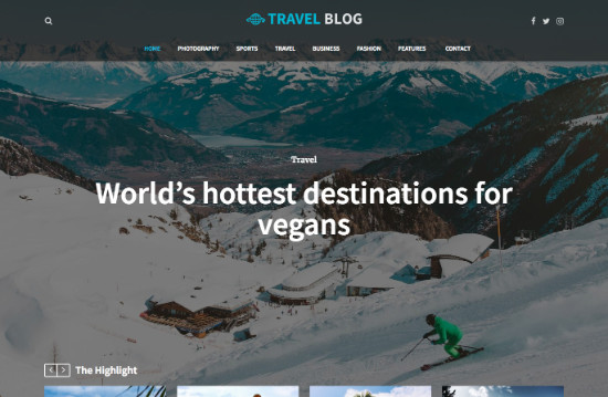 Thème WordPress pour site de voyage