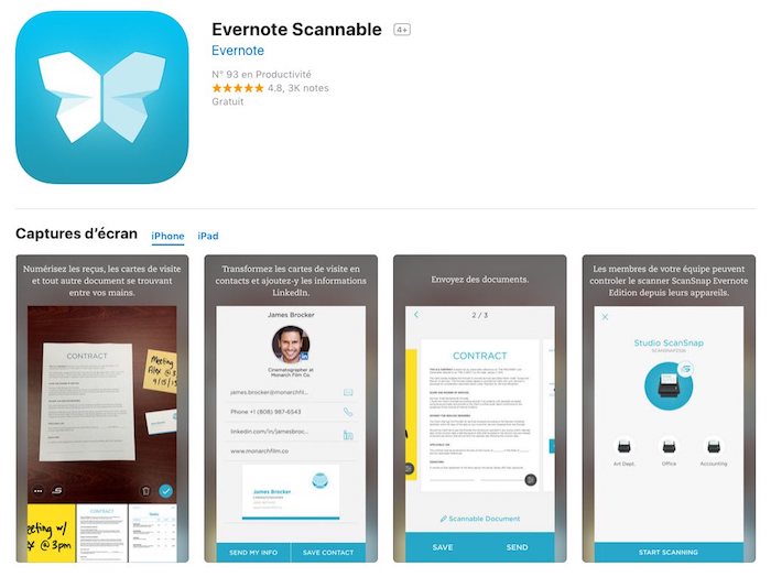 application pour scanner des documents