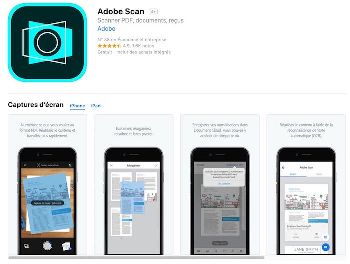 application pour scanner des documents