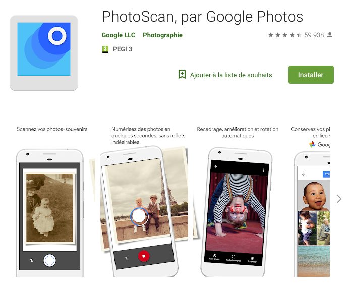 application pour scanner des photos