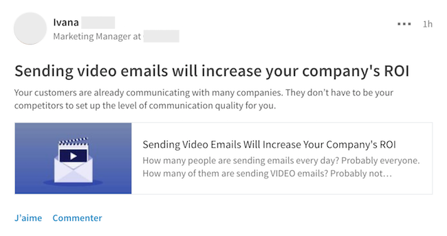 Auto-promotion Linkedin
