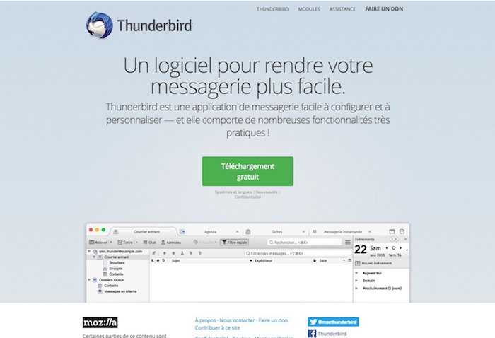 client de messagerie thunderbird