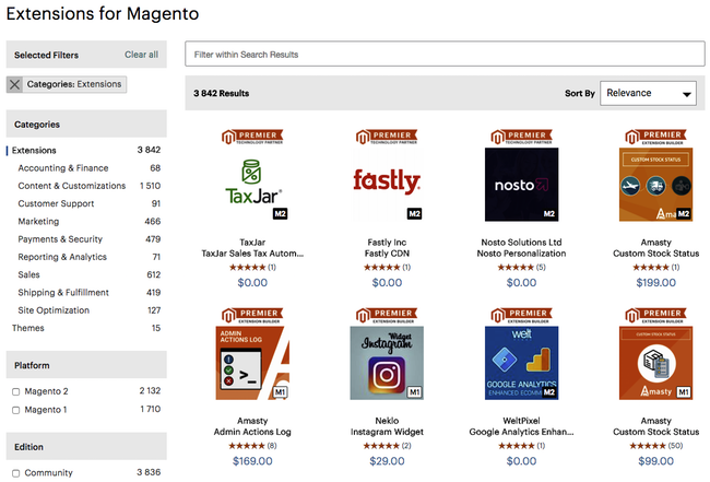 Extensions fonctionnalités Magento