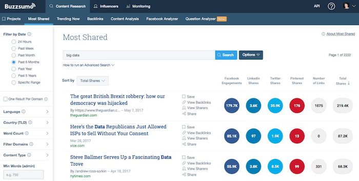 buzzsumo, outil de curation de contenu
