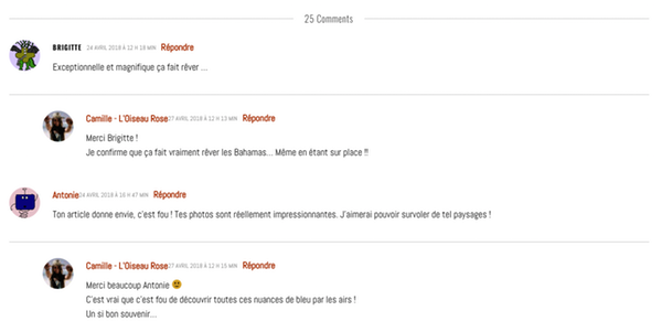 Réponse commentaires blog