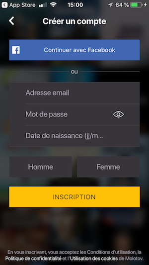 onboarding d'application mobile