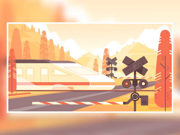 Illustration train flat 