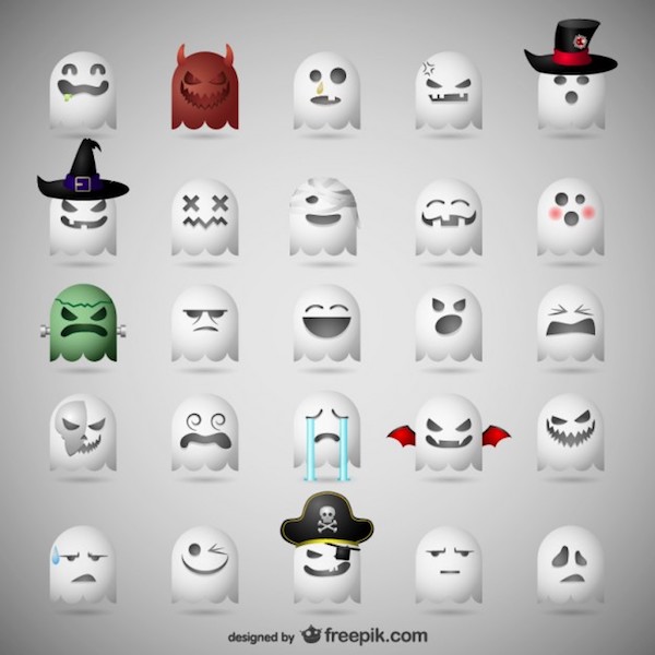 Ghost emoticons Halloween