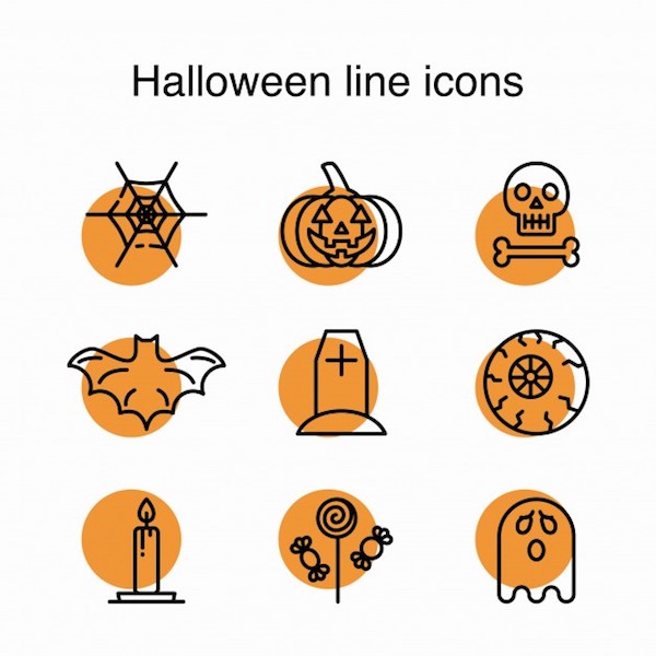 Halloween line icons