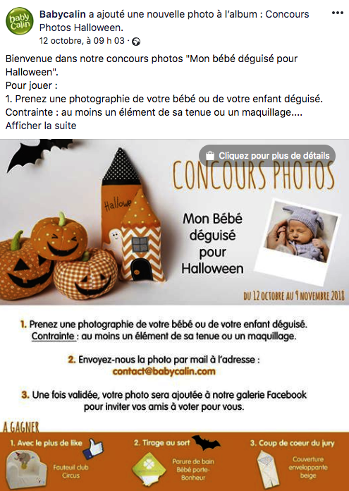 Concours photos costumes Halloween