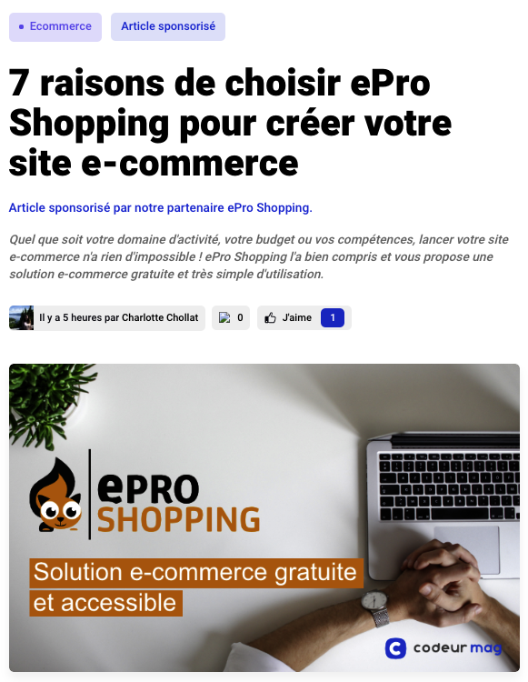 Article sponsorisé Codeur