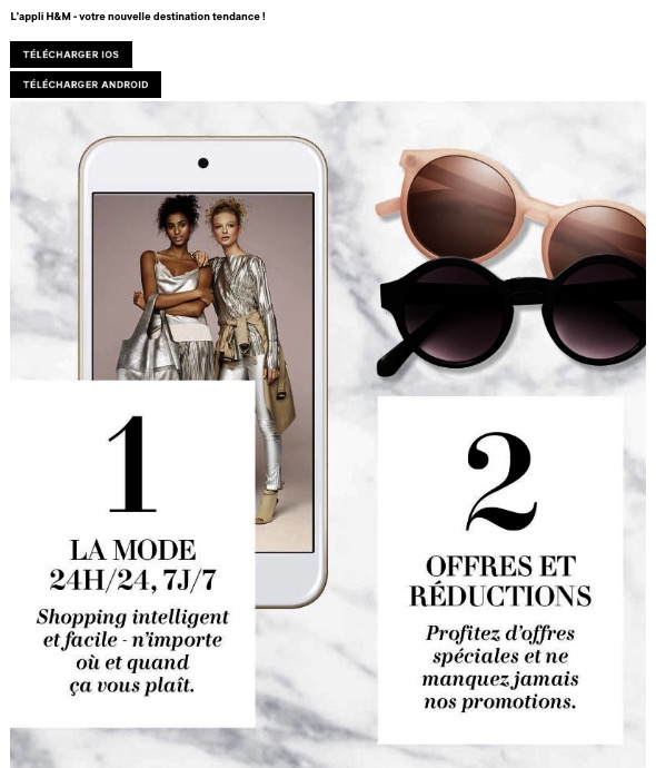 Réduction application mobile H&M