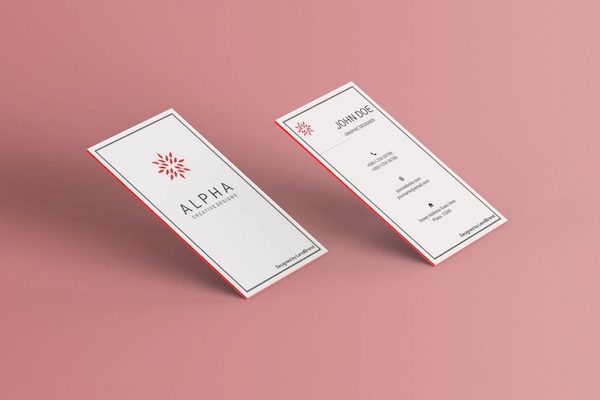 Vertical business card mockup