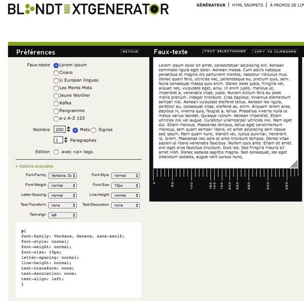Blind Text Generator
