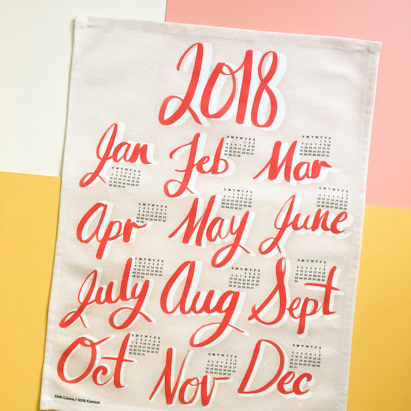 Calendrier 2018 tissu