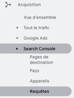 Requêtes Search Console