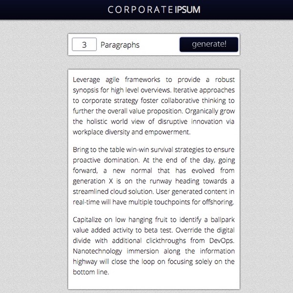 Corporate Ipsum