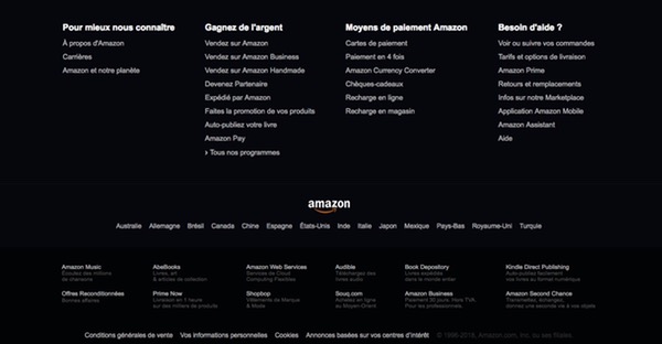 Footer Amazon