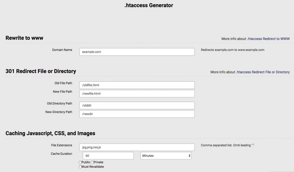 htaccess generator