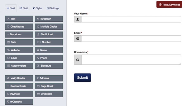 jQuery Form Builder