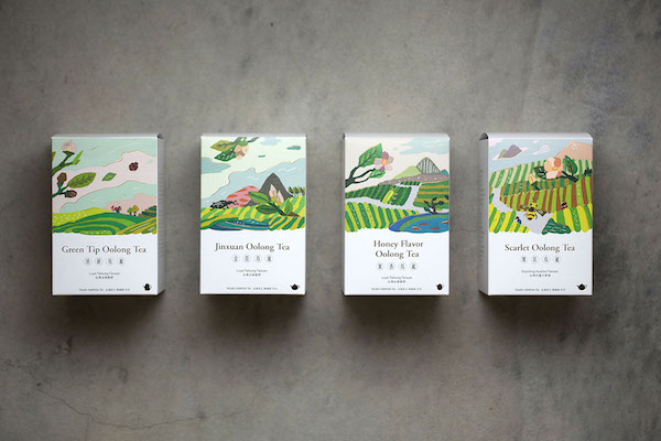 Packaging thé illustration