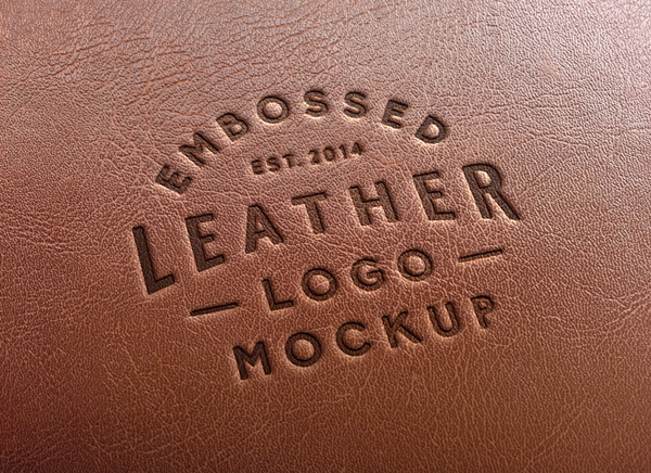 Mockup logo cuir