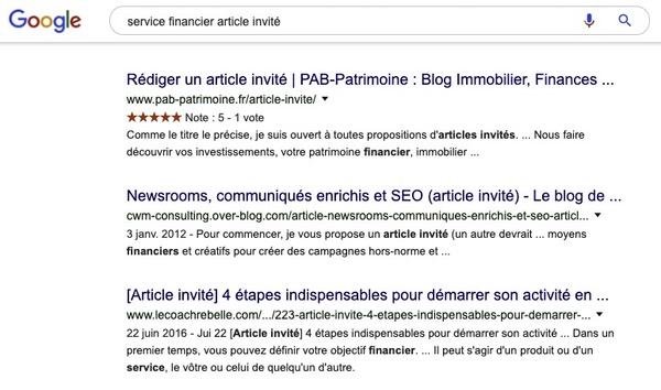 Recherche Guest blogging