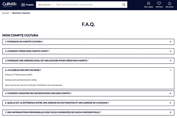 Site e-commerce FAQ