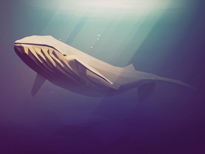 Baleine en low poly art