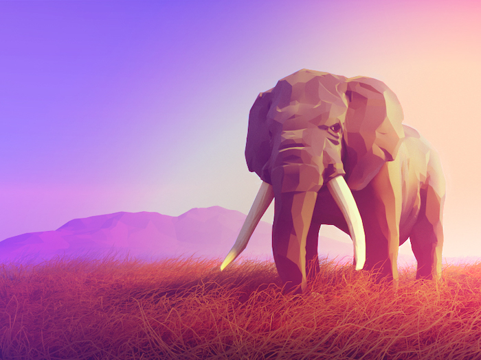 Elephant low poly art