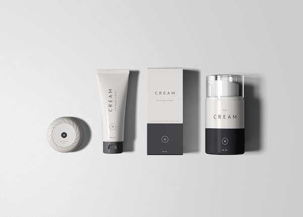 Mockup packaging de cosmétiques