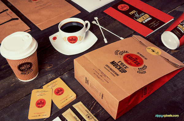 Mockup café branding