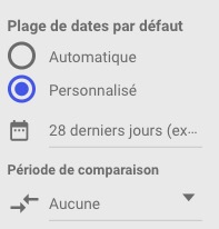 Plage de dates Google Data Studio