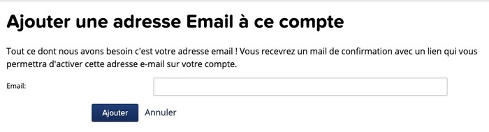 Ajouter un email dans Gravatar