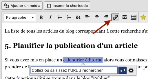 Ajouter un lien sous WordPress