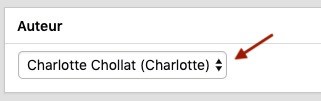 Choix de l'auteur sous WordPress
