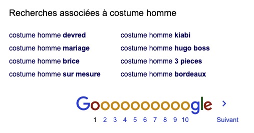 Recherches associées Google