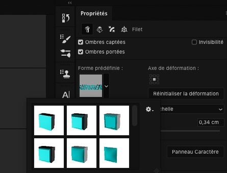 Forme 3D prédéfinie