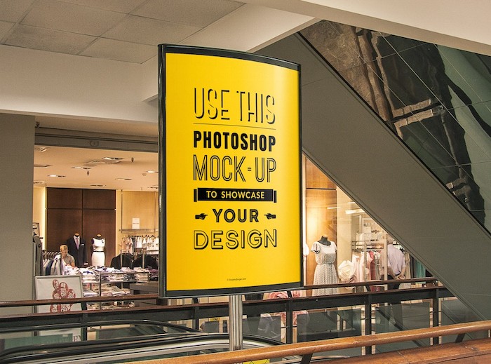 Mockup affiche centre commercial