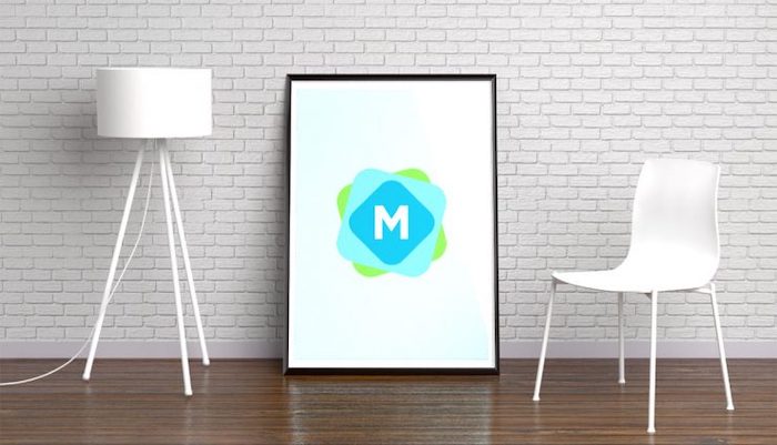 Mockup affiche mur en brique