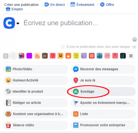 Facebook étiquette sondage