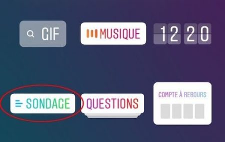 Instagram étiquette sondage