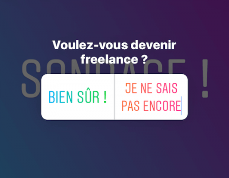 Instagram question et réponse à double choix 