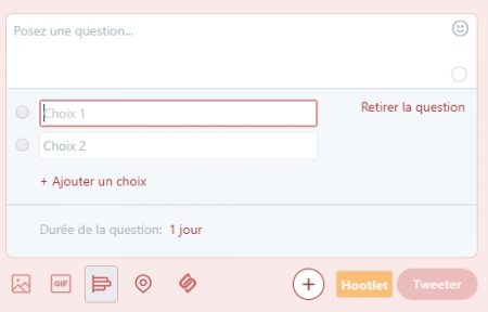 Twitter choix questions et réponses