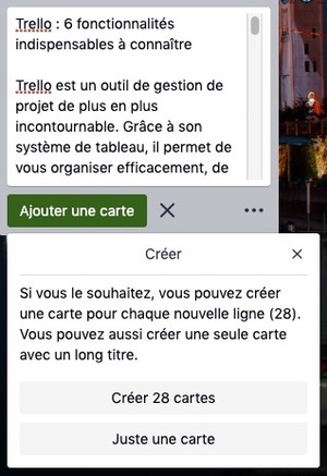 Création carte Trello